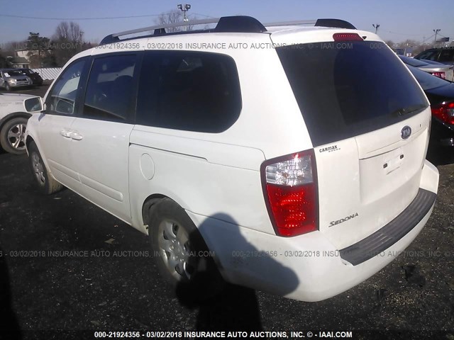 KNDMB233776168514 - 2007 KIA SEDONA EX/LX WHITE photo 3