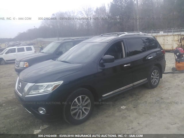 5N1AR2MN8DC633289 - 2013 NISSAN PATHFINDER S/SV/SL/PLATINUM BLACK photo 2