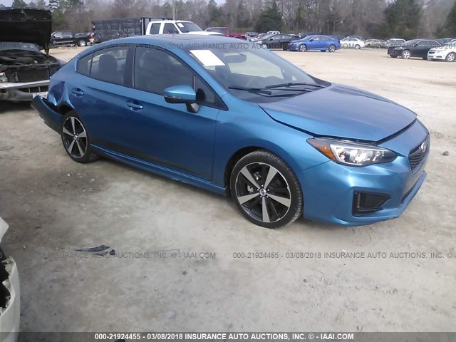 4S3GKAL66H3626130 - 2017 SUBARU IMPREZA SPORT BLUE photo 1