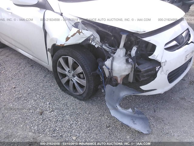 KMHCU5AE1CU018539 - 2012 HYUNDAI ACCENT GLS/GS/SE WHITE photo 6