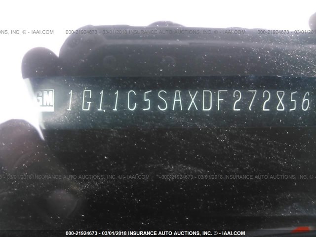 1G11C5SAXDF272856 - 2013 CHEVROLET MALIBU 1LT 白色 照片 9