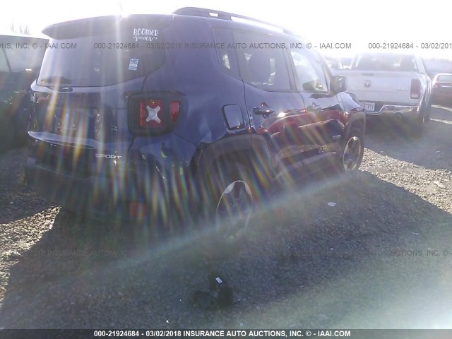 ZACCJAATXGPE29644 - 2016 JEEP RENEGADE SPORT BLUE photo 4