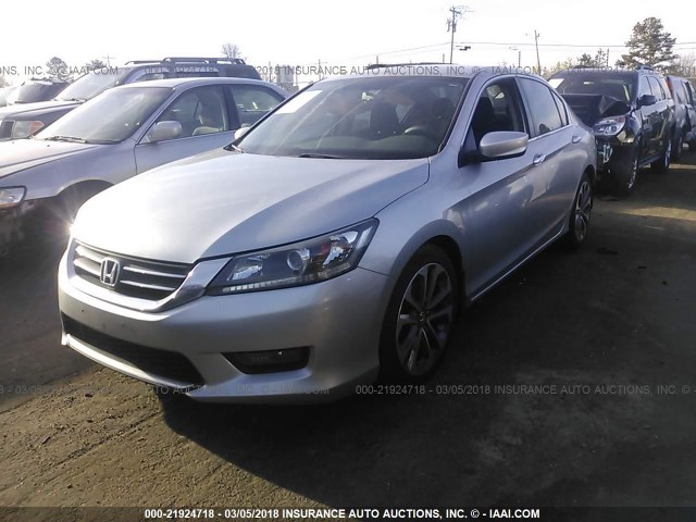 1HGCR2F56EA048770 - 2014 HONDA ACCORD SPORT SILVER photo 2