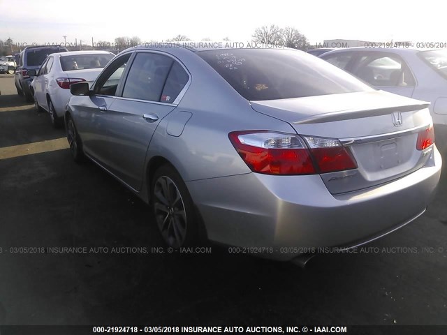 1HGCR2F56EA048770 - 2014 HONDA ACCORD SPORT SILVER photo 3