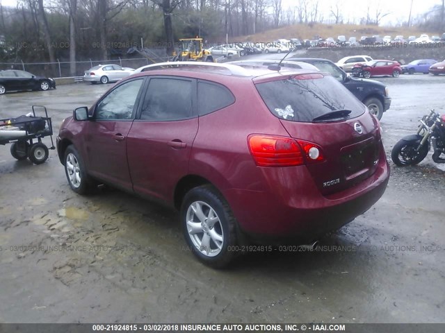 JN8AS58V09W172149 - 2009 NISSAN ROGUE S/SL BURGUNDY photo 3