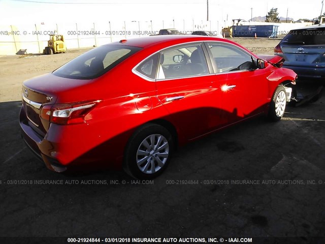 3N1AB7AP2HL720114 - 2017 NISSAN SENTRA S/SV/SR/SL RED photo 4