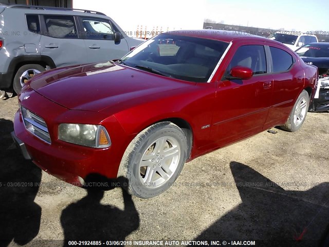 2B3KA53H56H354087 - 2006 DODGE CHARGER R/T RED photo 2
