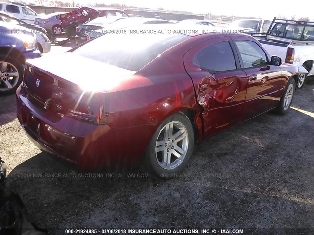 2B3KA53H56H354087 - 2006 DODGE CHARGER R/T RED photo 4