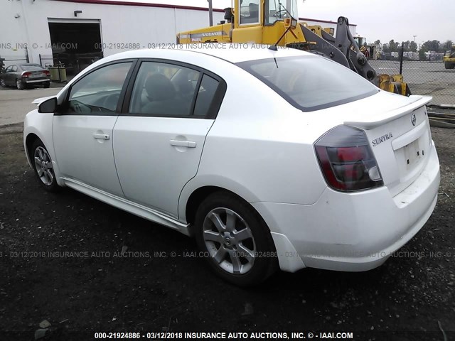 3N1AB6AP7BL670053 - 2011 NISSAN SENTRA 2.0/2.0S/SR/2.0SL WHITE photo 3