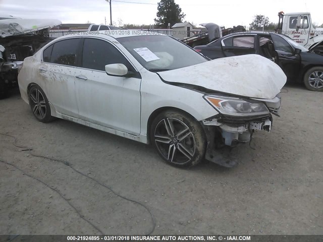 1HGCR2F52GA113908 - 2016 HONDA ACCORD SPORT WHITE photo 1