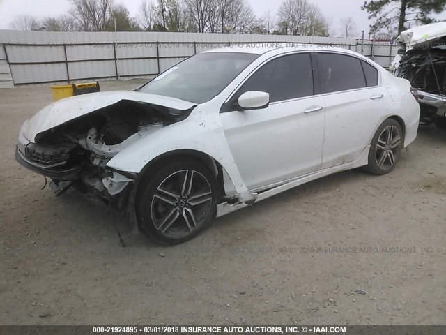 1HGCR2F52GA113908 - 2016 HONDA ACCORD SPORT WHITE photo 2