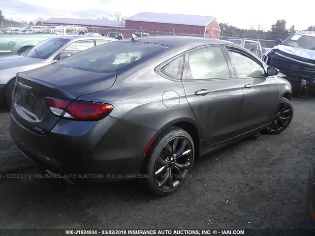 1C3CCCDG0FN523466 - 2015 CHRYSLER 200 S GRAY photo 4