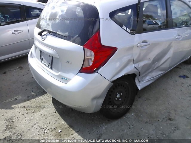 3N1CE2CP5FL401478 - 2015 NISSAN VERSA NOTE S/S PLUS/SV/SL/SR SILVER photo 6