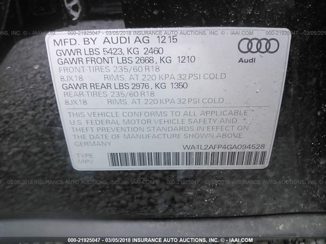 WA1L2AFP4GA094528 - 2016 AUDI Q5 PREMIUM PLUS BLACK photo 9