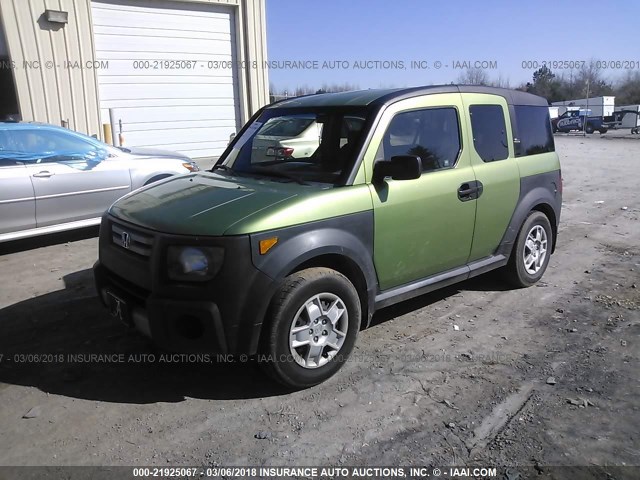 5J6YH18317L015612 - 2007 HONDA ELEMENT LX GREEN photo 2