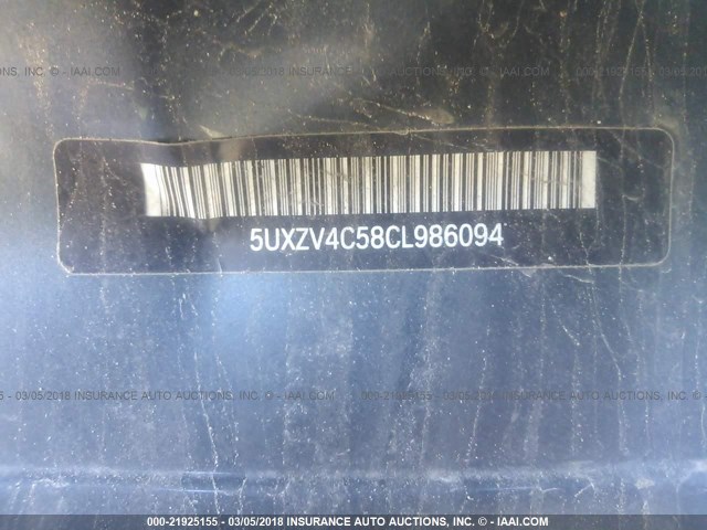 5UXZV4C58CL986094 - 2012 BMW X5 XDRIVE35I GRAY photo 9