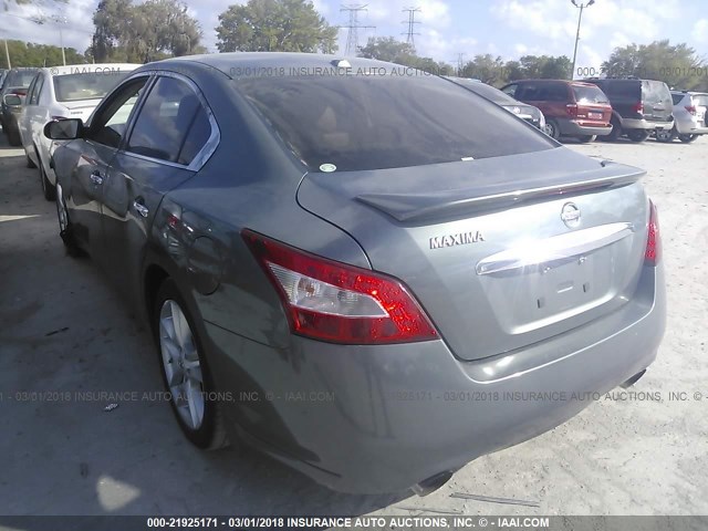 1N4AA5APXAC831585 - 2010 NISSAN MAXIMA S/SV GRAY photo 3