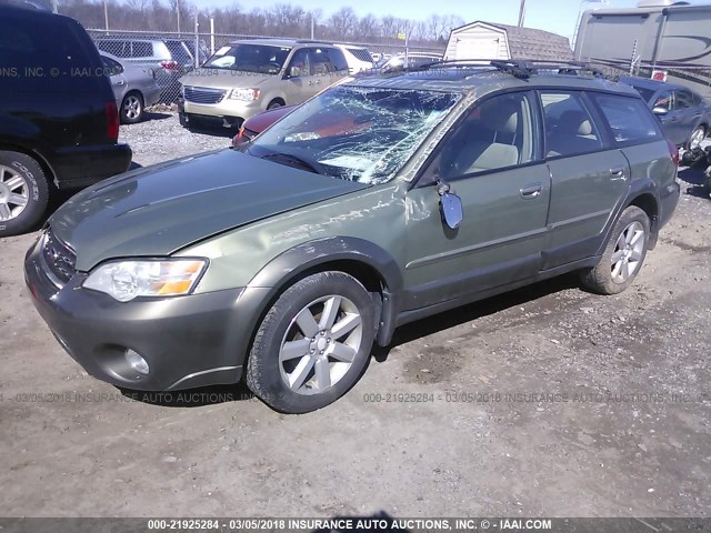 4S4BP62CX67314426 - 2006 SUBARU LEGACY OUTBACK 2.5I LIMITED GREEN photo 2