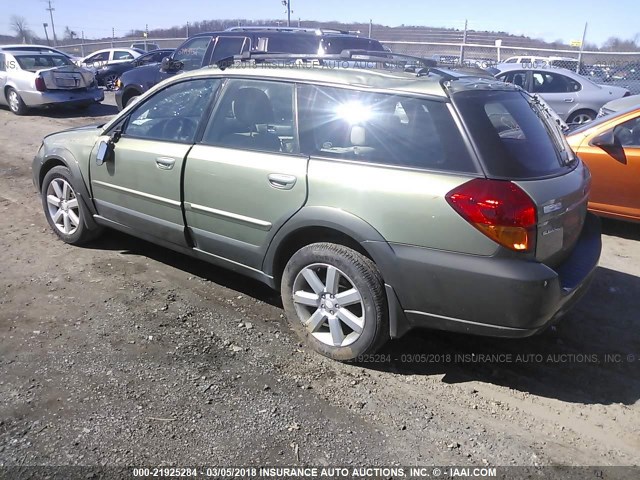 4S4BP62CX67314426 - 2006 SUBARU LEGACY OUTBACK 2.5I LIMITED GREEN photo 3