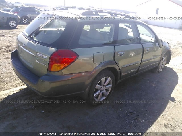 4S4BP62CX67314426 - 2006 SUBARU LEGACY OUTBACK 2.5I LIMITED GREEN photo 4