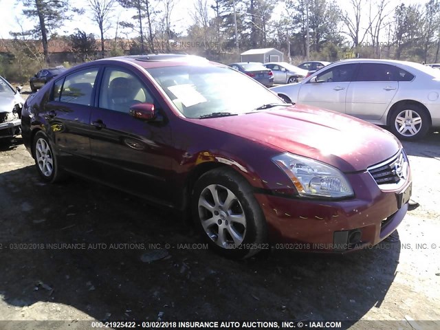 1N4BA41E18C821485 - 2008 NISSAN MAXIMA SE/SL RED photo 1