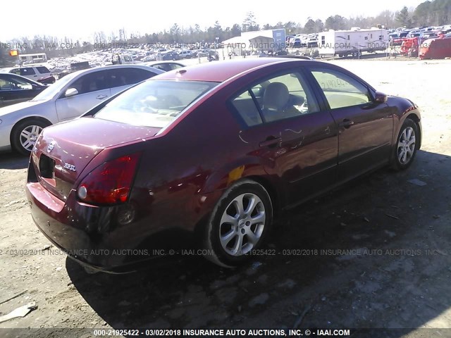 1N4BA41E18C821485 - 2008 NISSAN MAXIMA SE/SL RED photo 4