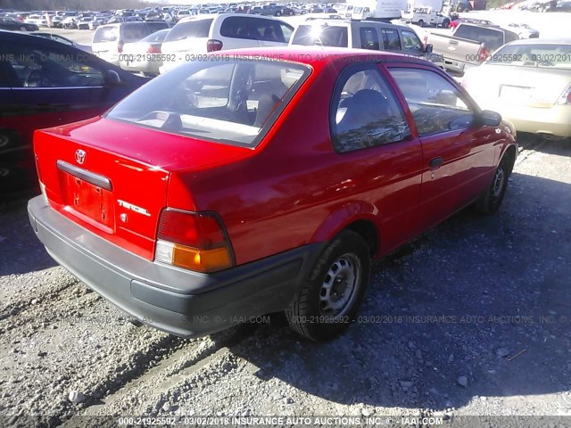 JT2AC52L4T0193783 - 1996 TOYOTA TERCEL STD/DX RED photo 4