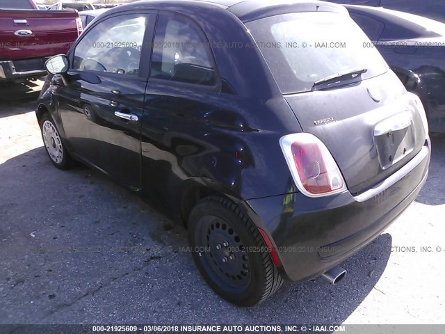 3C3CFFAR2CT198457 - 2012 FIAT 500 POP BLACK photo 3