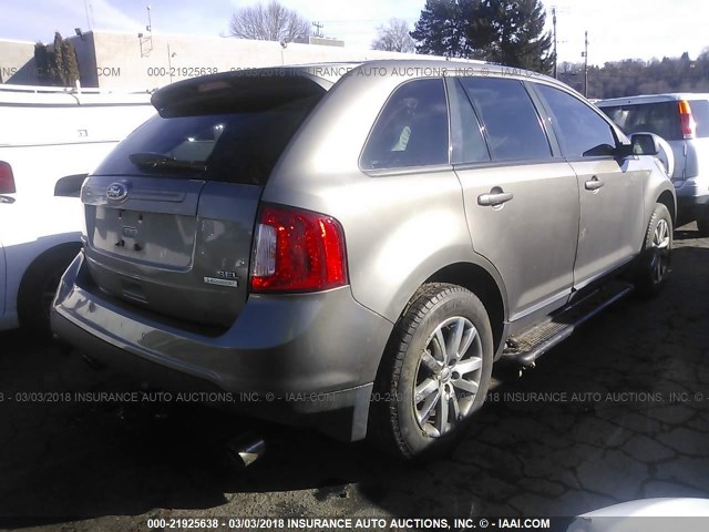 2FMDK3J90DBB45176 - 2013 FORD EDGE SEL BROWN photo 4