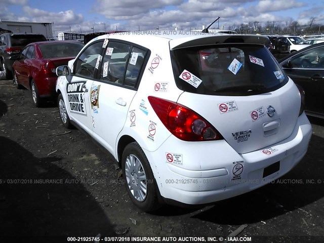 3N1BC13E98L428468 - 2008 NISSAN VERSA S/SL WHITE photo 3