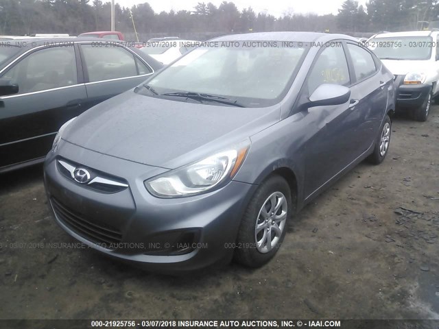 KMHCT4AE5EU734439 - 2014 HYUNDAI ACCENT GLS/GS GRAY photo 2