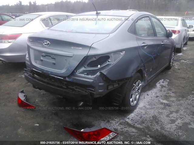 KMHCT4AE5EU734439 - 2014 HYUNDAI ACCENT GLS/GS GRAY photo 4