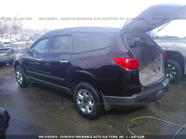 1GNLREED0AS127288 - 2010 CHEVROLET TRAVERSE LS BURGUNDY photo 3