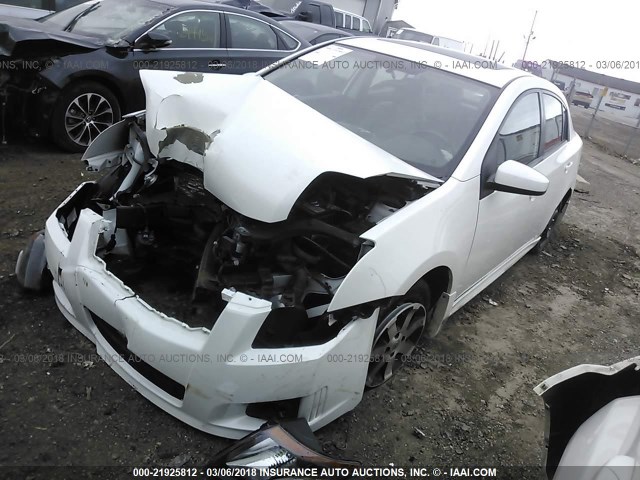 3N1AB6AP0CL766348 - 2012 NISSAN SENTRA 2.0/2.0S/SR/2.0SL WHITE photo 2