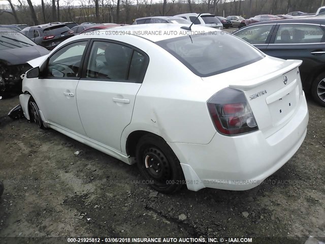 3N1AB6AP0CL766348 - 2012 NISSAN SENTRA 2.0/2.0S/SR/2.0SL WHITE photo 3