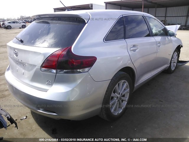 4T3BA3BB9DU045140 - 2013 TOYOTA VENZA LE/XLE SILVER photo 4