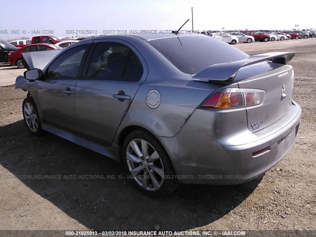 JA32U8FW3FU001277 - 2015 MITSUBISHI LANCER GT GRAY photo 3