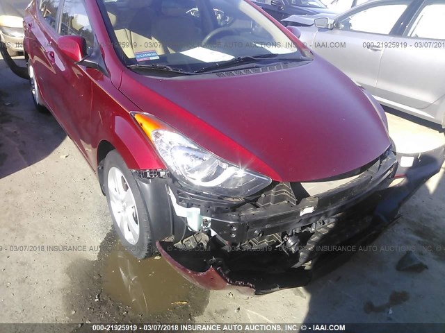 5NPDH4AE6DH421242 - 2013 HYUNDAI ELANTRA GLS/LIMITED RED photo 6