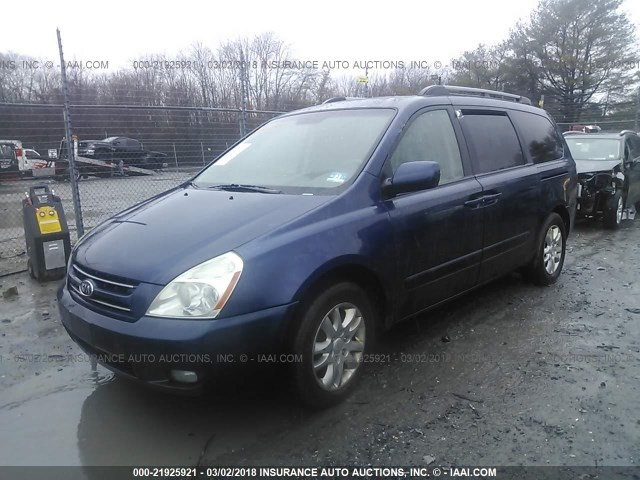 KNDMB233186256489 - 2008 KIA SEDONA EX/LX BLUE photo 2