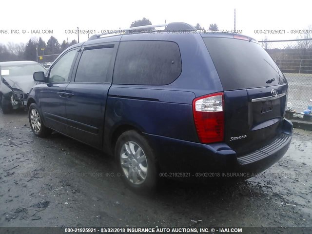 KNDMB233186256489 - 2008 KIA SEDONA EX/LX BLUE photo 3