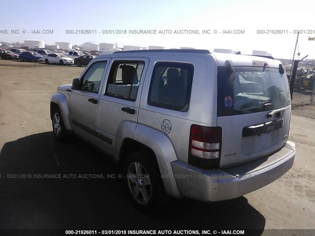 1J8GN28K18W186246 - 2008 JEEP LIBERTY SPORT SILVER photo 3