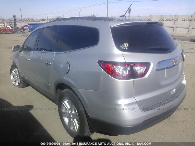 1GNKRGKD8EJ254586 - 2014 CHEVROLET TRAVERSE LT SILVER photo 3