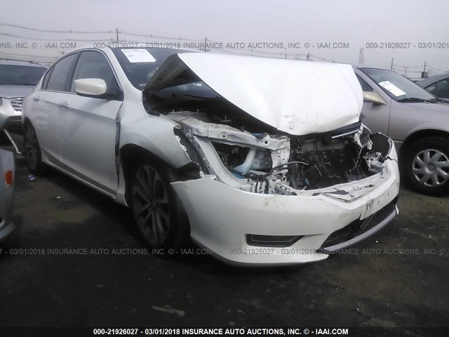 1HGCR2F54FA218870 - 2015 HONDA ACCORD SPORT WHITE photo 1