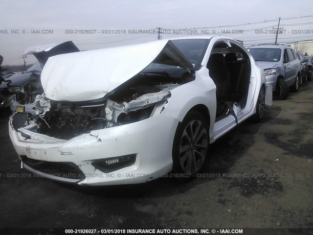 1HGCR2F54FA218870 - 2015 HONDA ACCORD SPORT WHITE photo 2