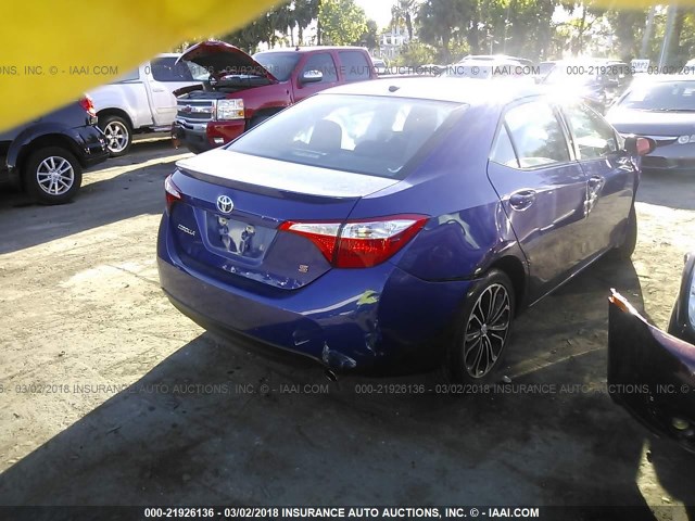 5YFBURHE1GP478929 - 2016 TOYOTA COROLLA L/LE/LE PLS/PRM/S/S PLS BLUE photo 4