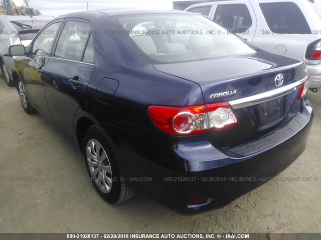 5YFBU4EEXDP139086 - 2013 TOYOTA COROLLA S/LE BLUE photo 3