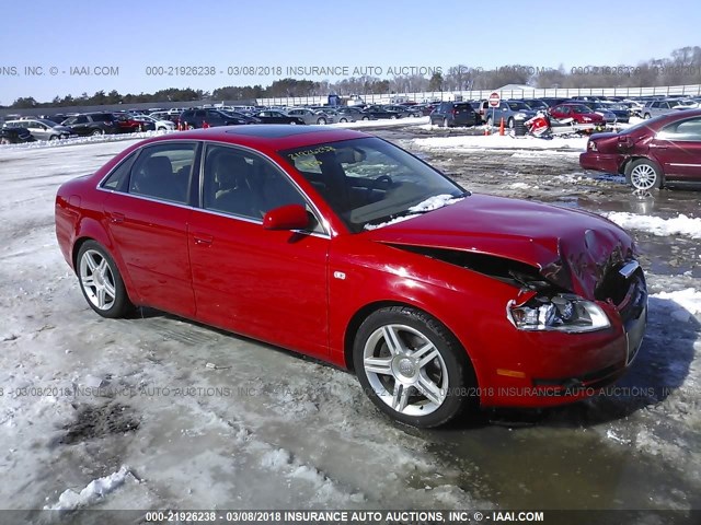 WAUDF78E57A092295 - 2007 AUDI A4 2.0T QUATTRO RED photo 1