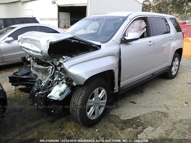 2GKALMEK5F6359295 - 2015 GMC TERRAIN SLE SILVER photo 2