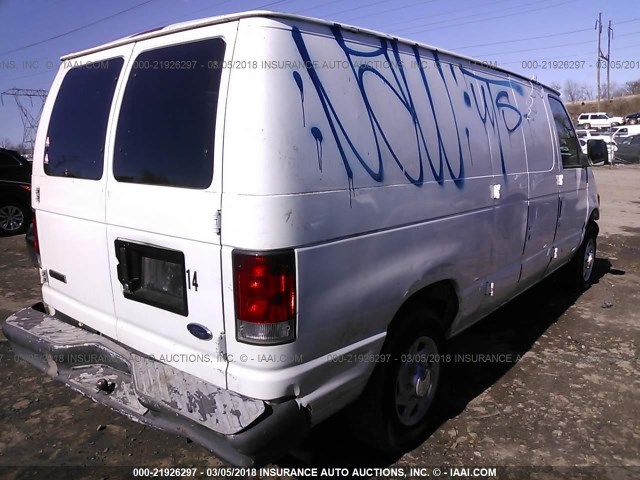 1FTNE14W37DB23323 - 2007 FORD ECONOLINE E150 VAN WHITE photo 4