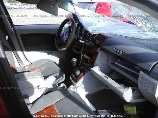 1B3HB48C57D259400 - 2007 DODGE CALIBER SXT ORANGE photo 5